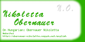 nikoletta obernauer business card